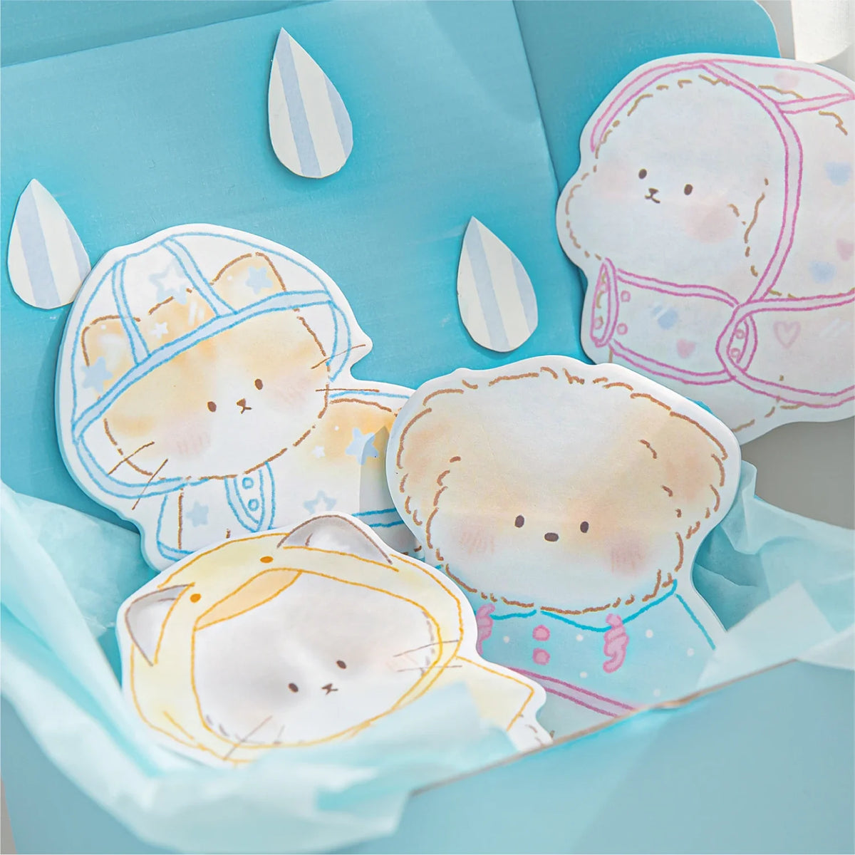 Kawaii Rabbit Bear Sticky Notes Memo Pad – 30 Sheets, 7 Colors Kawaii Sticky Notes Qme