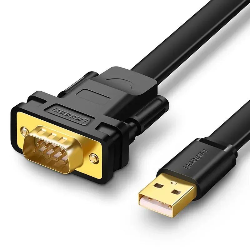 RS232 to USB Flat Cable Converter – Win10, Win8, Mac & Server USB Serial Adapter Qme USB to 9-pin cable 2M