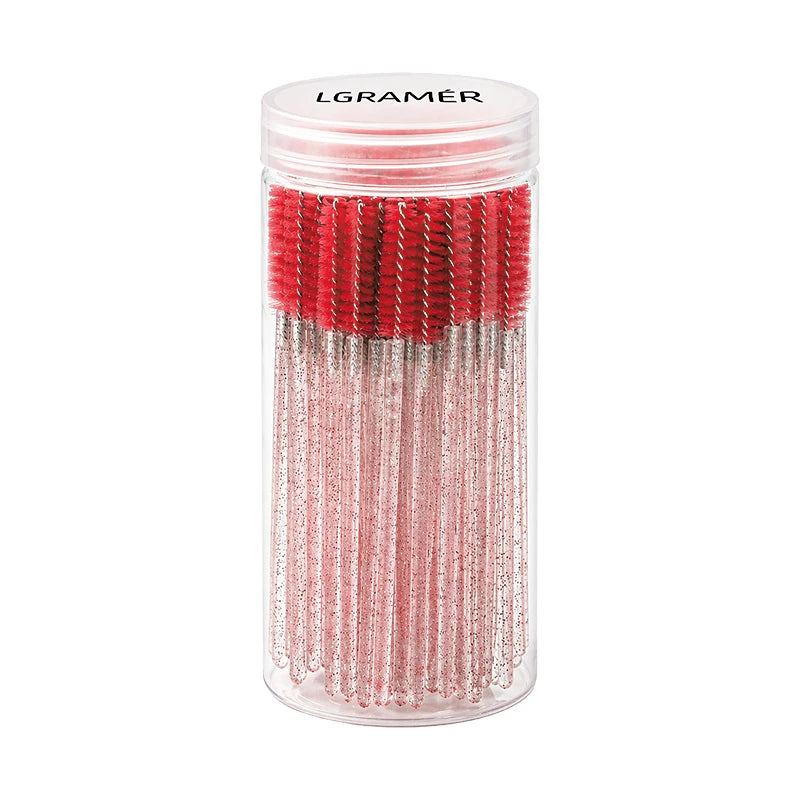 Disposable Mascara Wands & Eyelash Brushes 50/100 Pcs Mascara Wand Set Qst Bright Red-50pcs