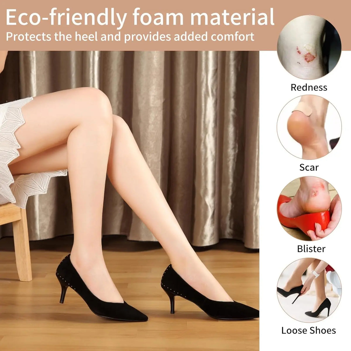 Heel Pads for Shoes Too Big – Cushioned Tighter Fit Inserts Heel Cushion Inserts Qme