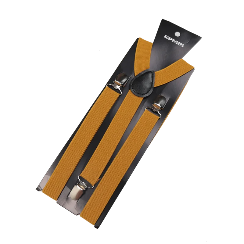 Unisex Elastic Leather Suspenders Braces – 26 Colors Suspenders & Braces Qme Gold China Mainland