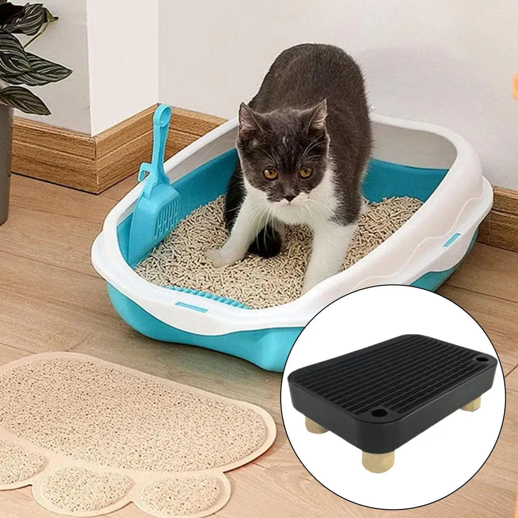 Cat Litter Box Ramp with Step, Filter & Anti-Tracking Tray Cat Litter Box Accessory Qme