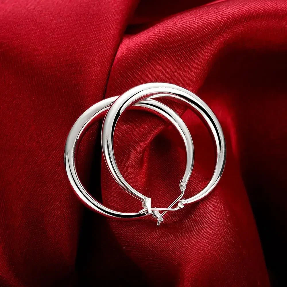 925 Sterling Silver Y2K Round Earrings | 18K Gold Plated Sterling Silver Earrings Qme