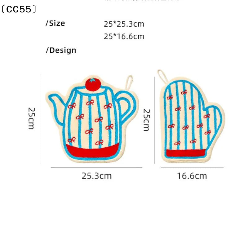 Coral Fleece Hanging Hand Towel – Lantern Pattern Kitchen & Bath Hanging Hand Towel Qst