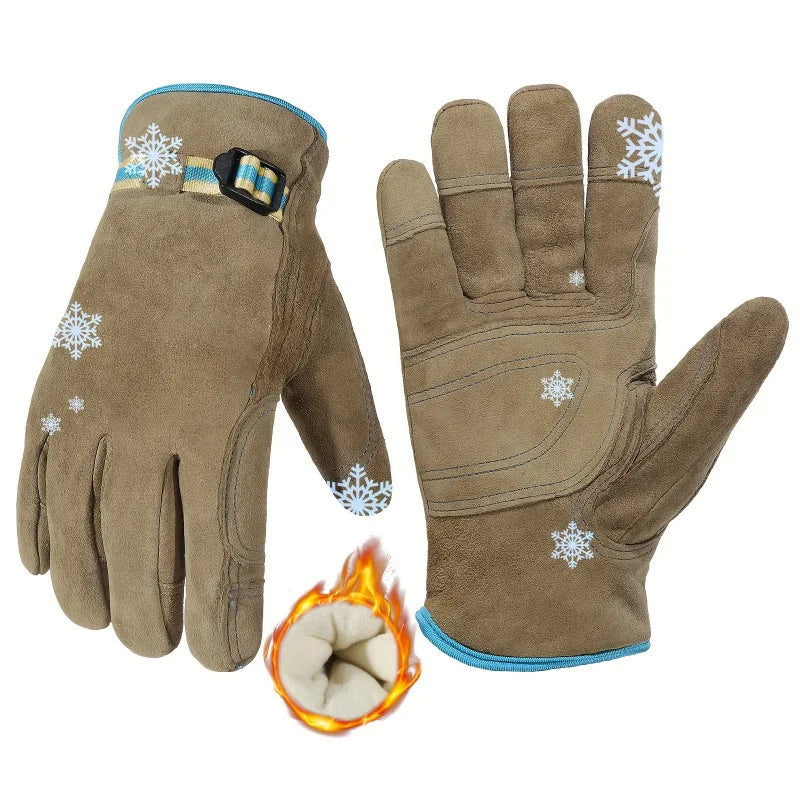 Women's Deer Leather Winter Gloves – Warm & Durable Leather Winter Gloves Qme