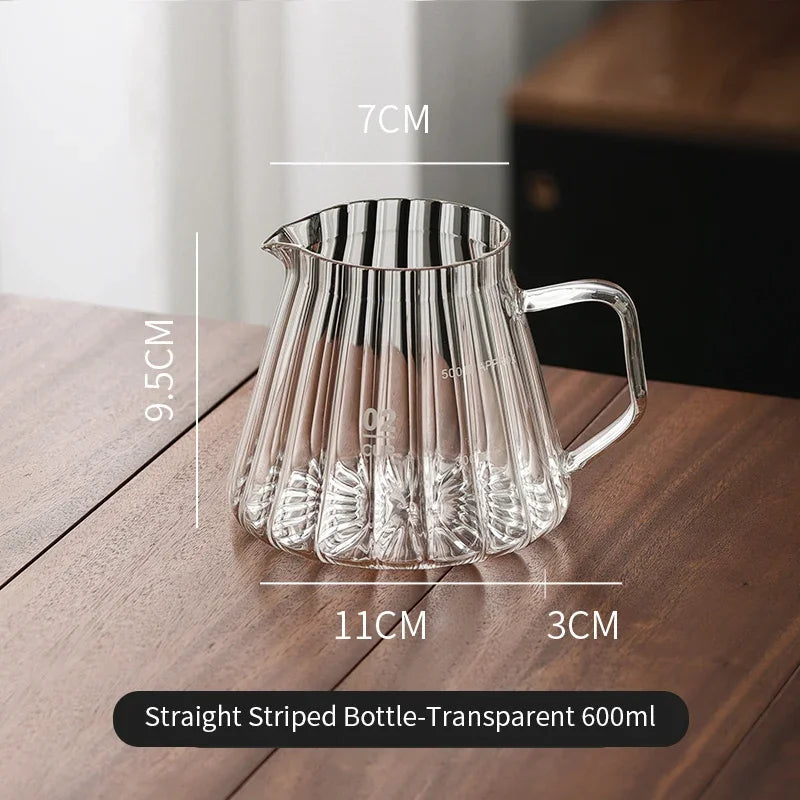 Bincoo Glass Pour-Over Coffee Set – Dripper & Sharing Pot Pour Over Coffee Set Qst Share Pot Clear600ML