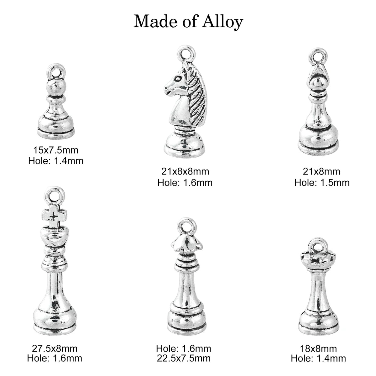 60pcs 3D Chess Piece Charms for Jewelry Making | Pandahall Jewelry Making Charms Qme