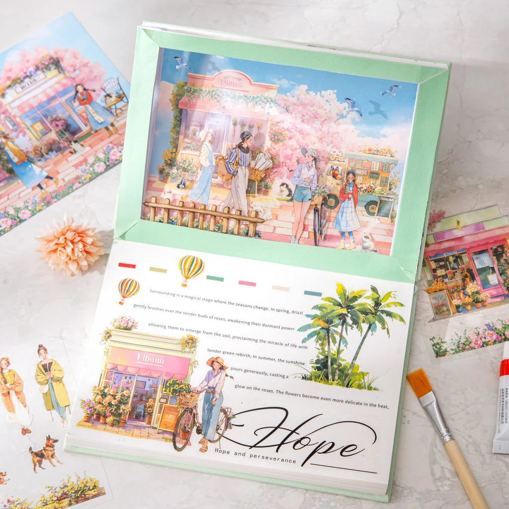 Scenic Landscape Holiday Sticker Book – 10 Sheets, 6 Colors Craft Sticker Book Qme