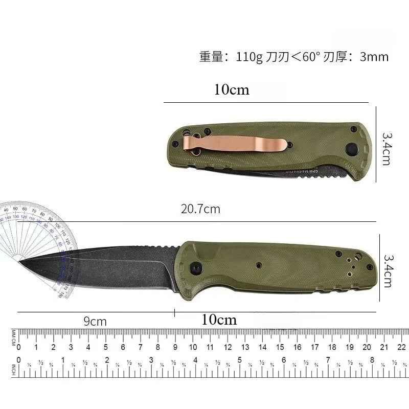 4300 Pocket Knife 3.18" 154CM Blade & Black G10 Handle Pocket Knife Qst