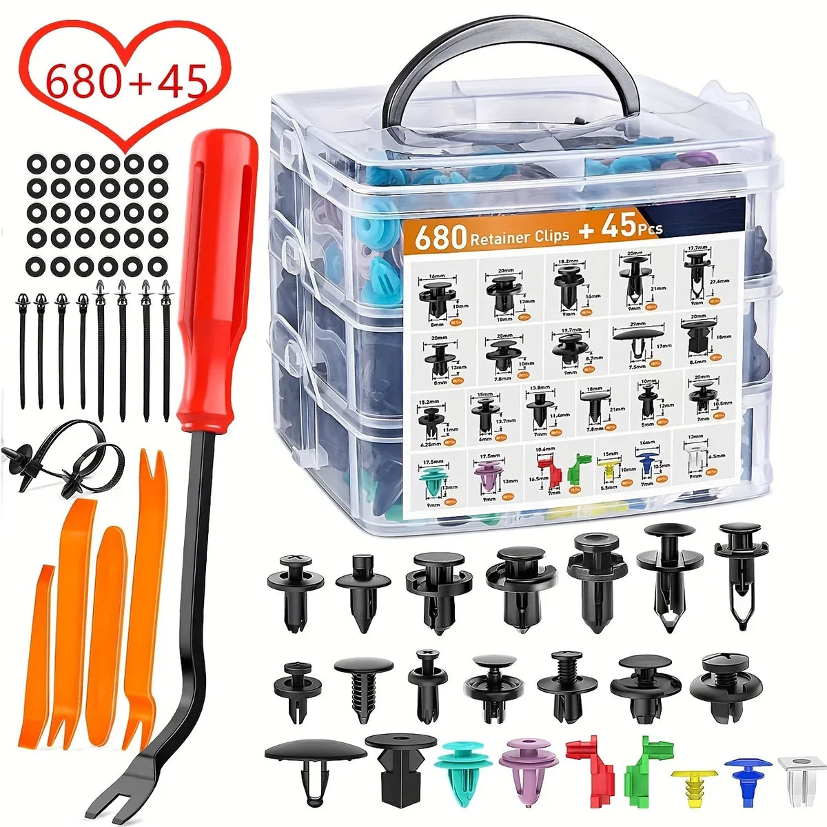 Auto Fastener Clips Car Body Push Retainer Pin Rivet Kit Auto Fastener Clip Kit Qme 725pcs 1set