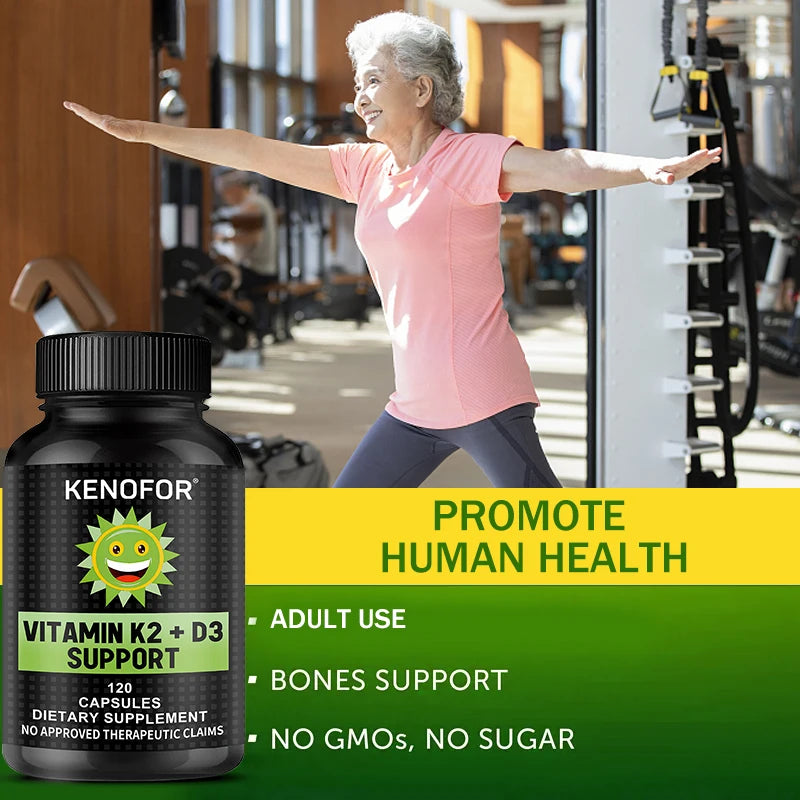 Kenofor Vitamin D3 + K2 MK-7 Vegan Capsules – 60 Count Vitamin Supplement Qst