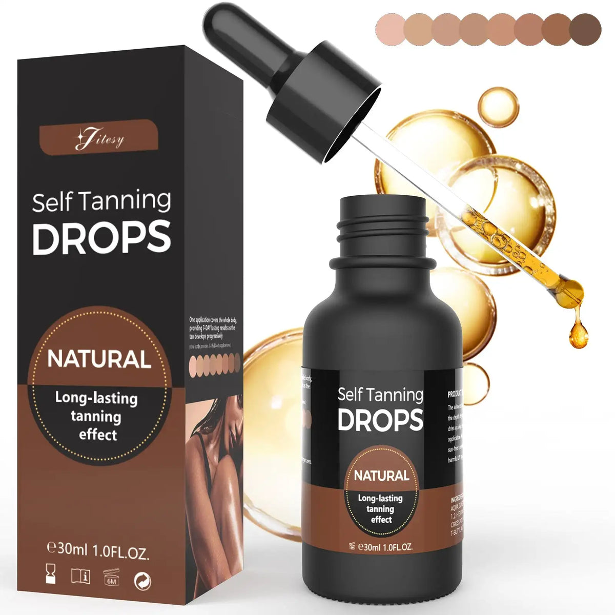 Tanning Oil Body Bronzer – Instant Tan & Moisturizing Glow Tanning Body Bronzer Qst 1 set 30ml