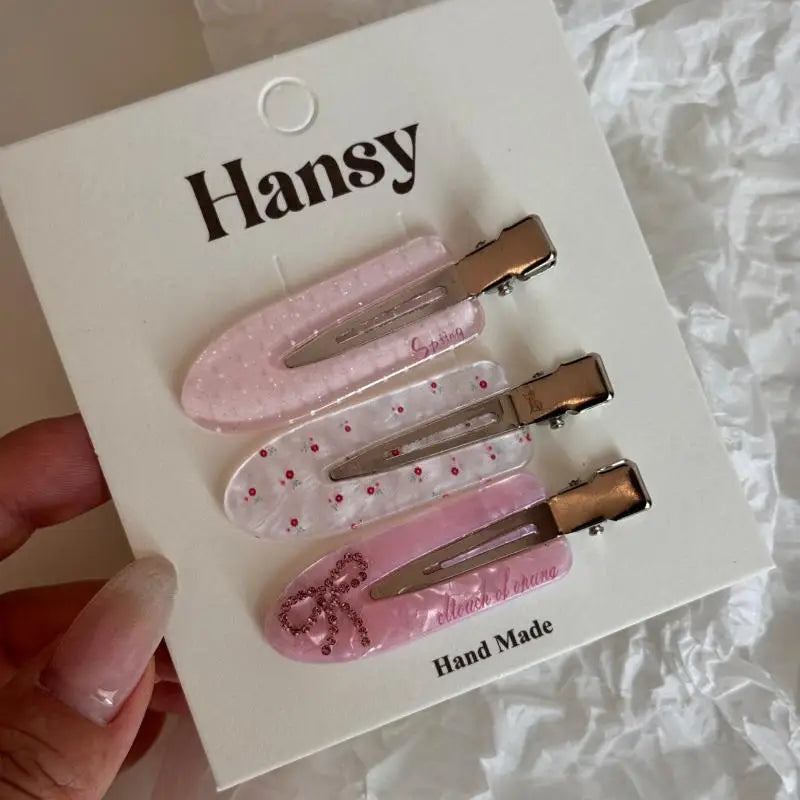 Korean Rhinestone Love Hairpin Side Bangs Clip – 4 Colors Rhinestone Hair Clip Qme A4