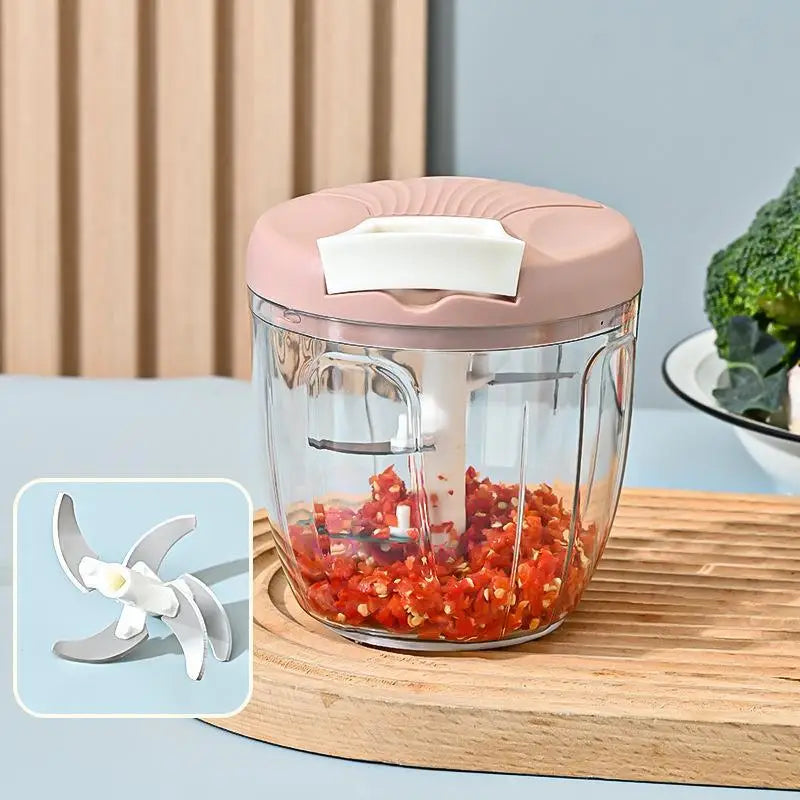 Manual Pull Food Chopper – Stainless Steel Garlic Mincer Manual Food Chopper Qme D