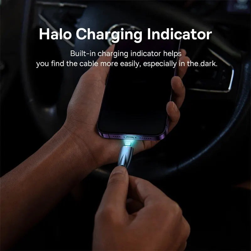 Baseus LED Lightning Cable 2.4A Fast Charging iPhone iPad Lightning Charging Cable Qst