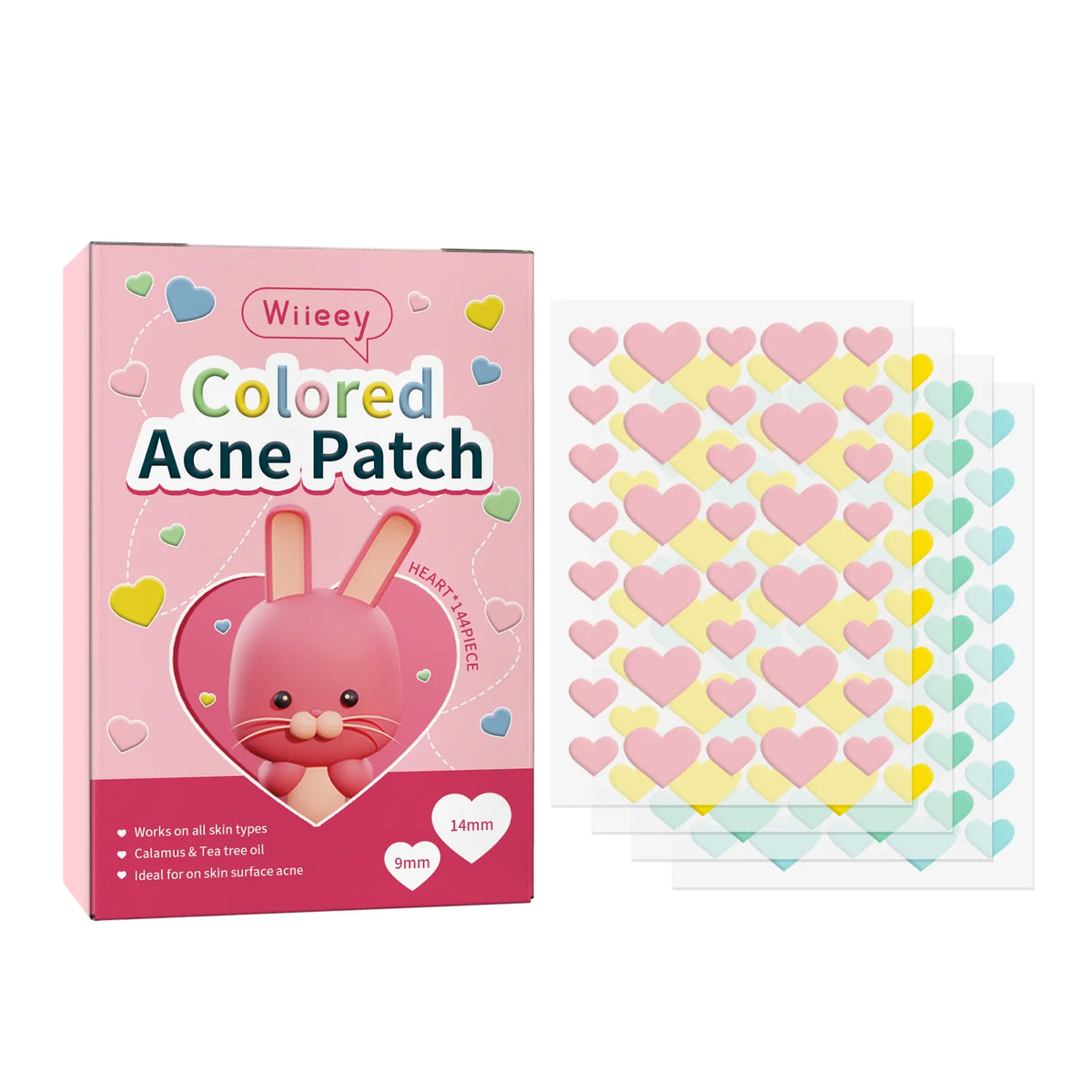 Wiieey Star Acne Patches – Colorful Pentagram Pimple Stickers Acne Patch Stickers Qst Love 144pcs