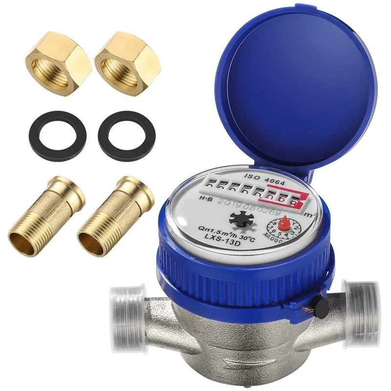 Single Jet Brass Water Flow Meter for Home & Garden Water Flow Meter Qme As Shown