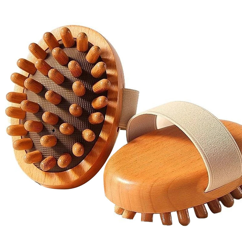 Wooden Handheld Body Massage Brush – Dry Brushing Tool Body Massage Brush Qst