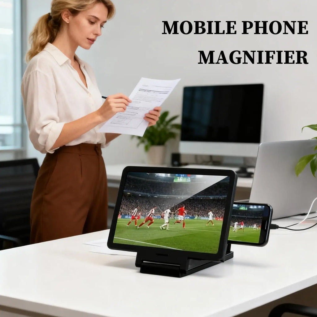 Portable HD Phone Screen Magnifier – 14" Foldable Stand Phone Screen Magnifier Qme