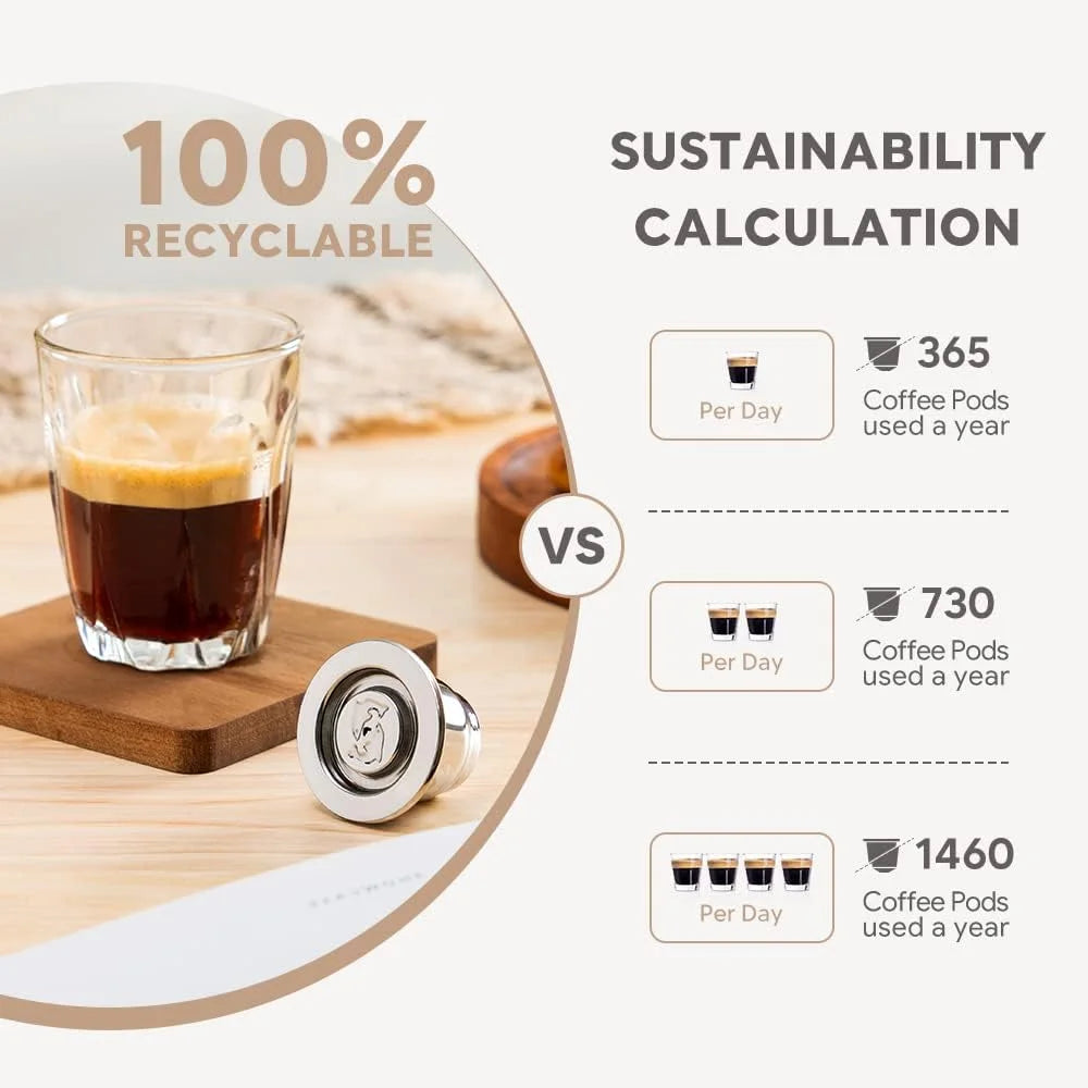 Reusable Stainless Steel Nespresso Pods – RECAFIMIL Capsules Reusable Coffee Pods Qst