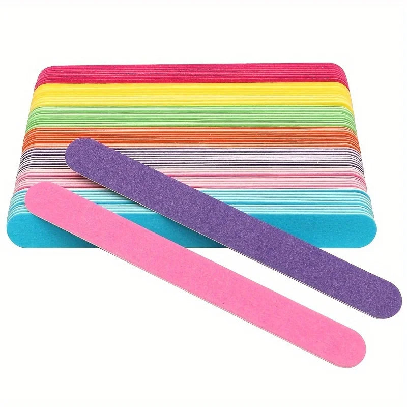 Double-Sided Wooden Nail Files – Comfortable Grip Manicure Nail File Set Qme