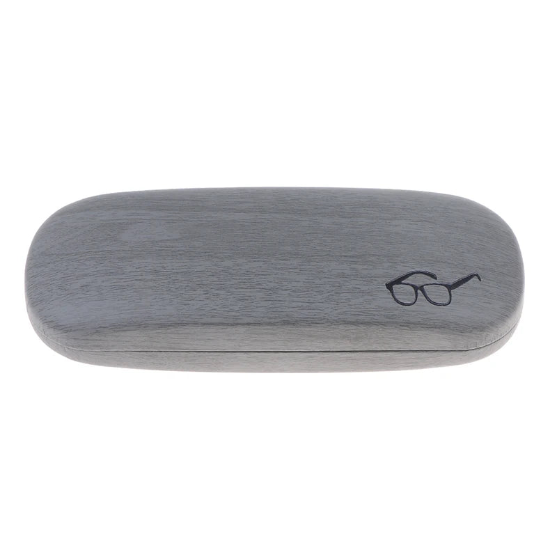 PU Leather Wood Grain Hard Eyeglass Case – Unisex Glasses Box Eyeglass Case Qst A5