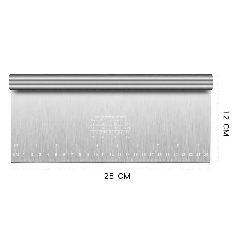 Stainless Steel Cake Scraper & Edge Smoother with Scale Cake Decorating Tool Qst 25cm