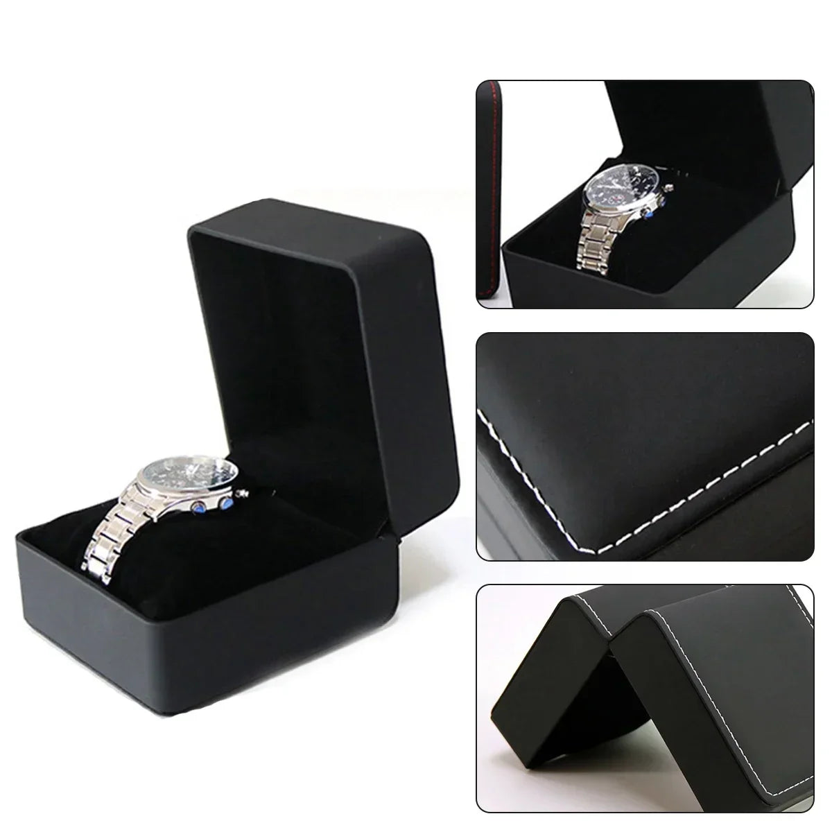 Single Watch Box PU Leather Pillow Display Case | 12 Colors Watch Display Case Qme