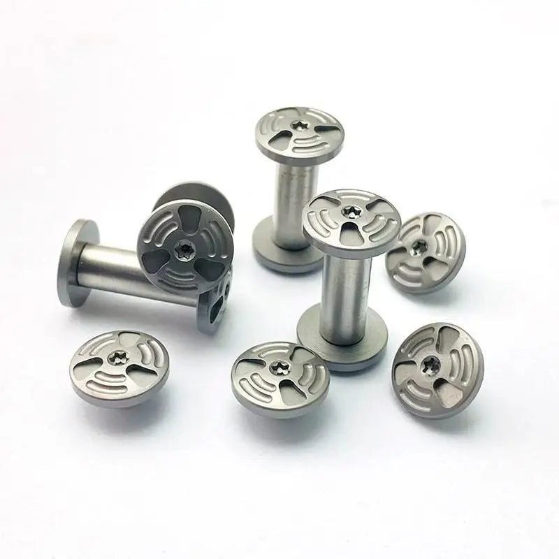 Swayboo 416 Stainless Steel Knife Handle Spindle Screws 2 Sets Knife Handle Screws Qst Silver 5MM-2-2PCS