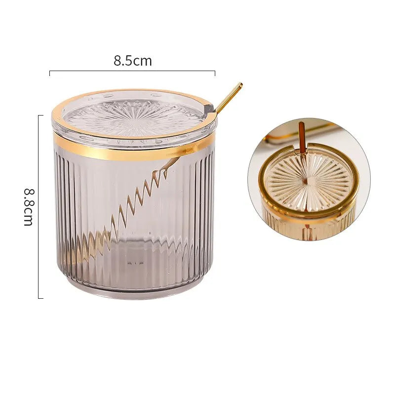 Seasoning Jar with Spoon – Kitchen Spice Storage Bottle Set Spice Storage Jar Qme Smoke Grey