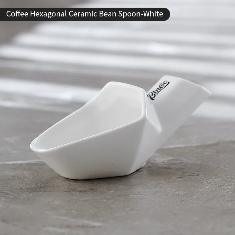 Bincoo Ceramic Coffee Bean Spoon & Weighing Saucer 20g Coffee Dosing Spoon Qst white China Mainland