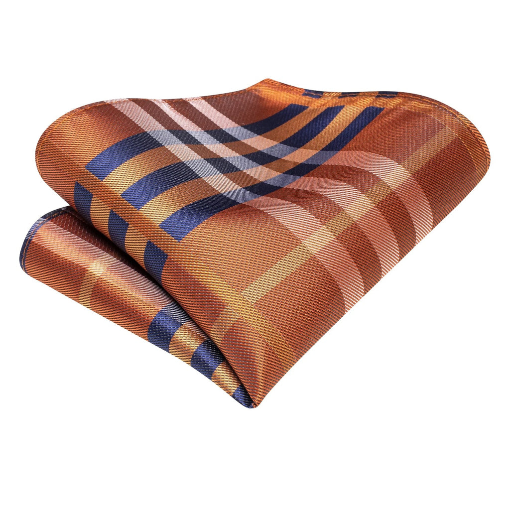 Men's Striped Tie Pocket Square & Cufflinks Set | Hi-Tie Formal Tie Set Qme