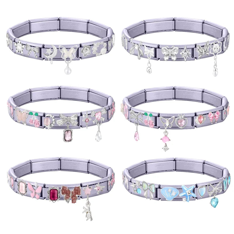 Zircon Starfish Butterfly Hand Chain Bracelet | Stainless Steel Charm Bracelet Qme