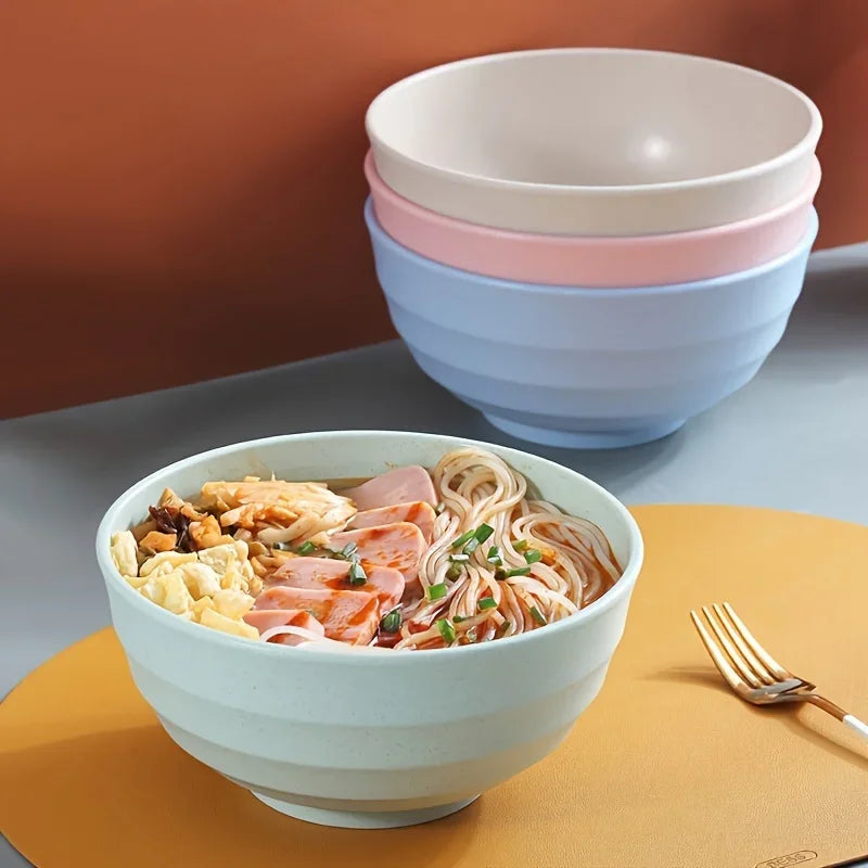 4-Piece Non-Breakable Wheat Straw Cereal Bowls | Reusable Set Cereal Bowl Set Qme