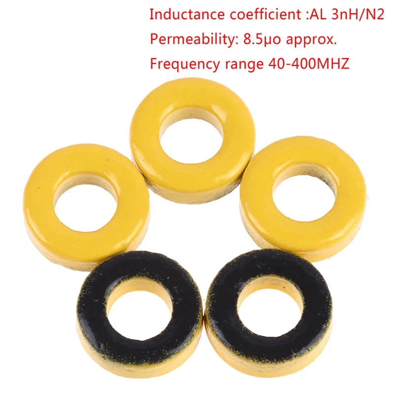 T37-6 Iron Powder Toroid Core AL 3nH/N² – 5 Pack Toroid Core Qme