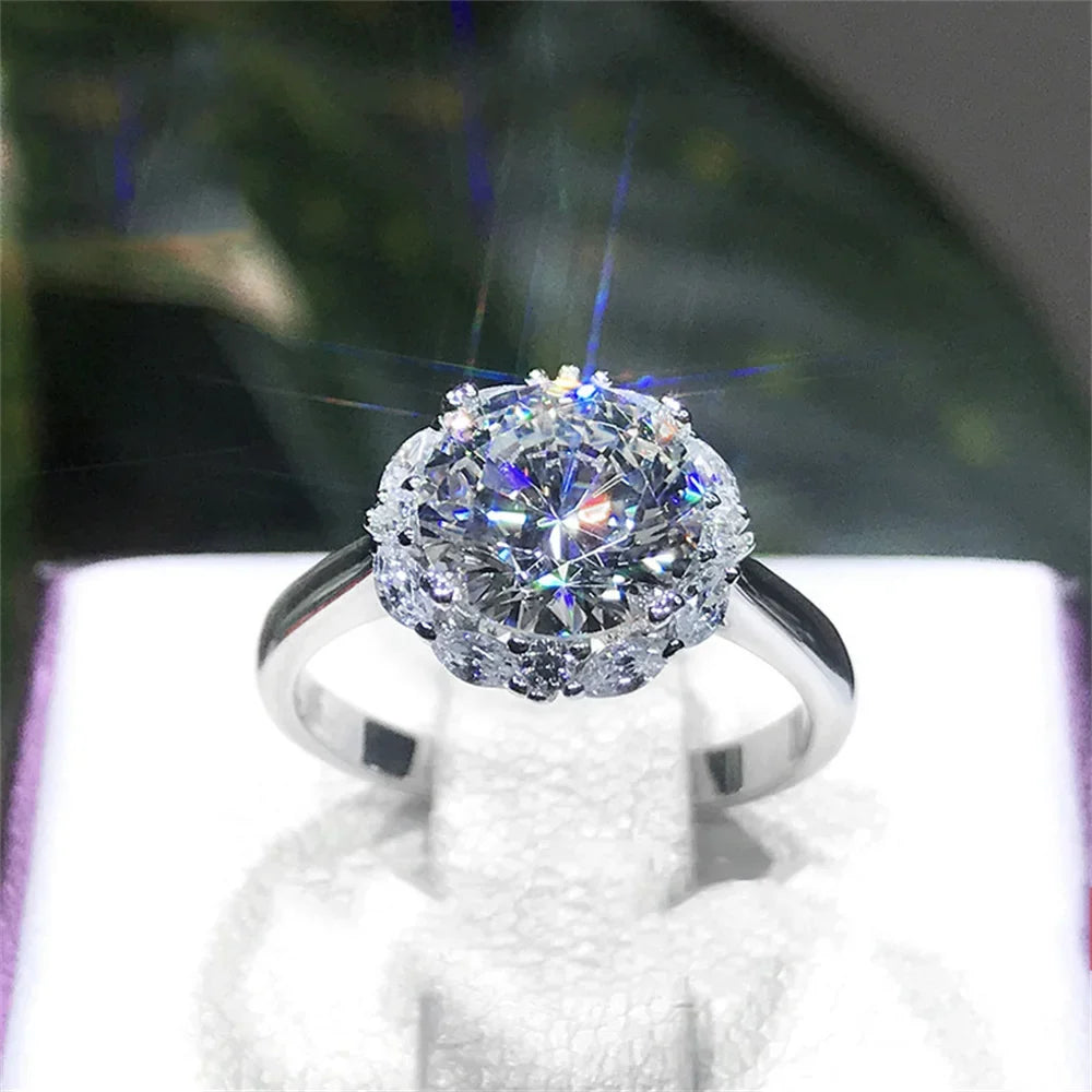 5-Carat Cubic Zirconia Statement Ring | Adjustable Band Fashion Statement Ring Qme WHITE 3 carats