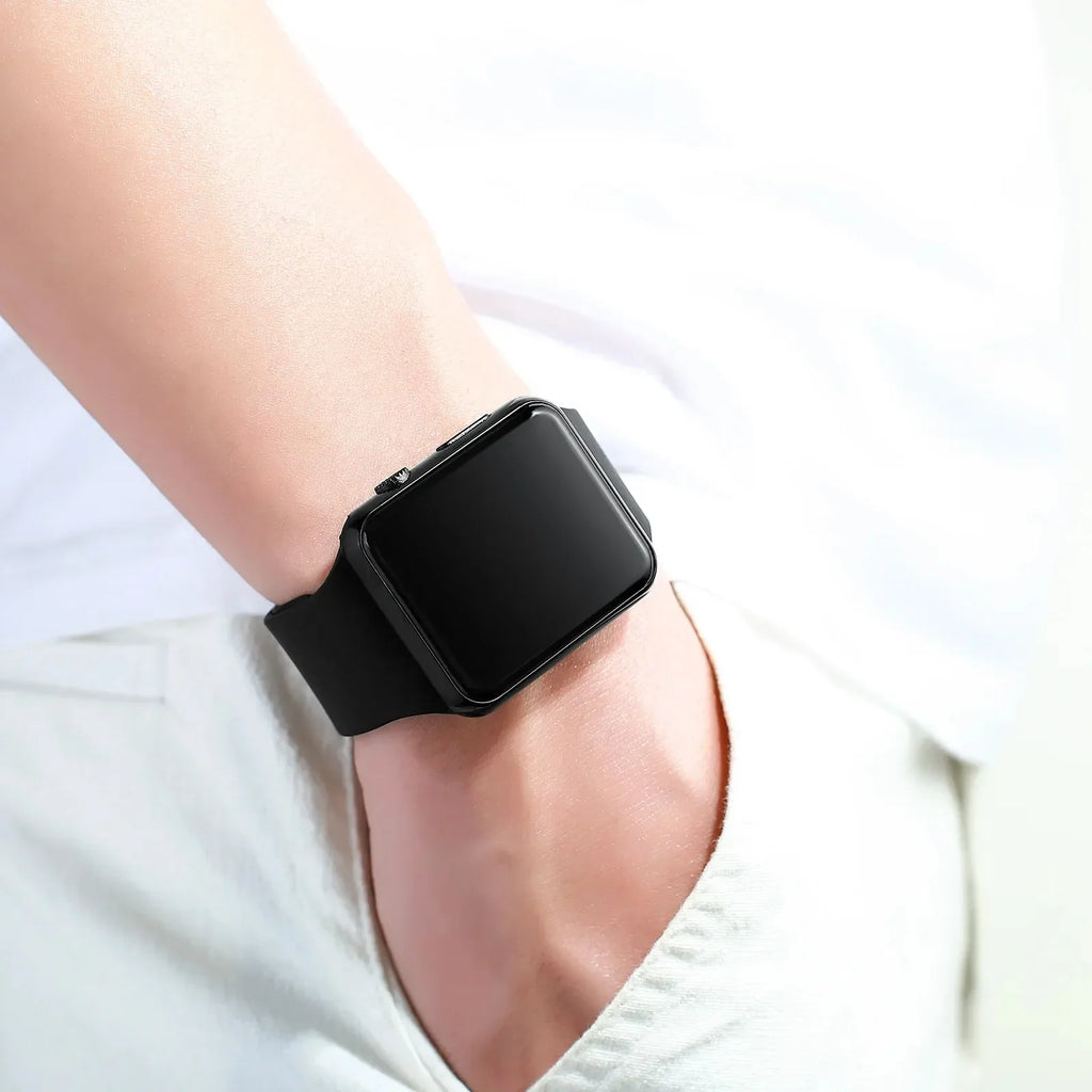 Square LED Digital Watch – Night Light Style for Students & Adults LED Digital Watch Qme