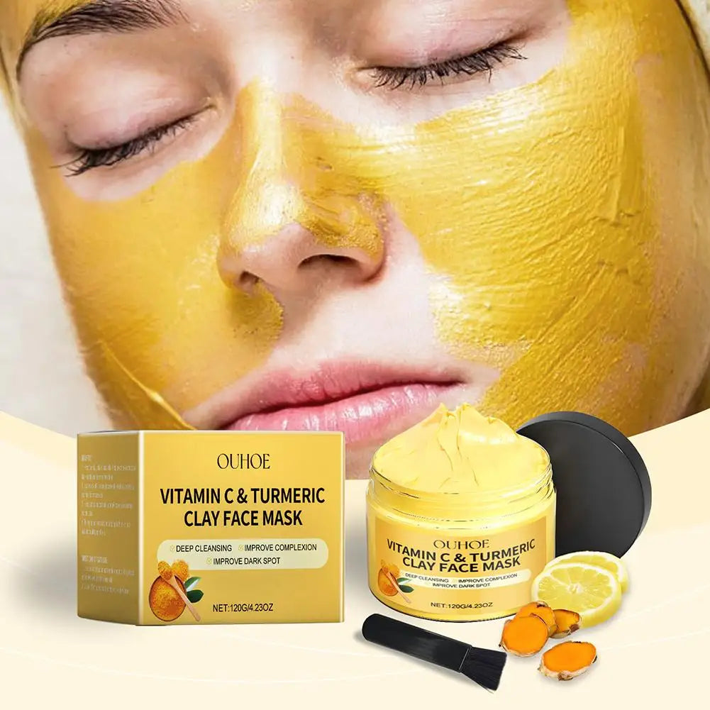 Vitamin C & Turmeric Clay Mask – Brightening Facial Skincare Brightening Clay Mask Qme