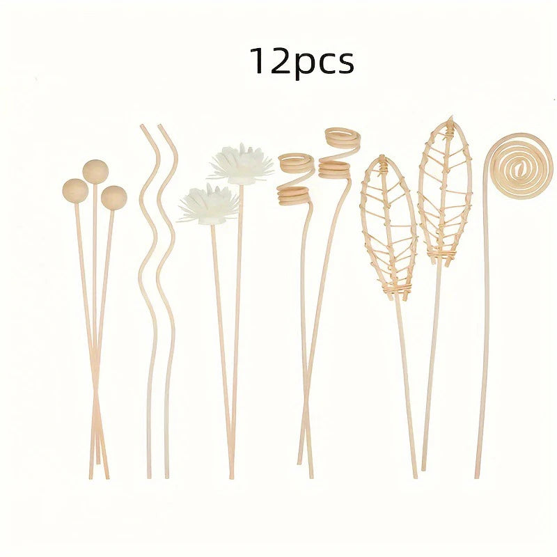12-Piece Lotus Flower Reed Diffuser Sticks – Fireless Home Décor Reed Diffuser Sticks Qst