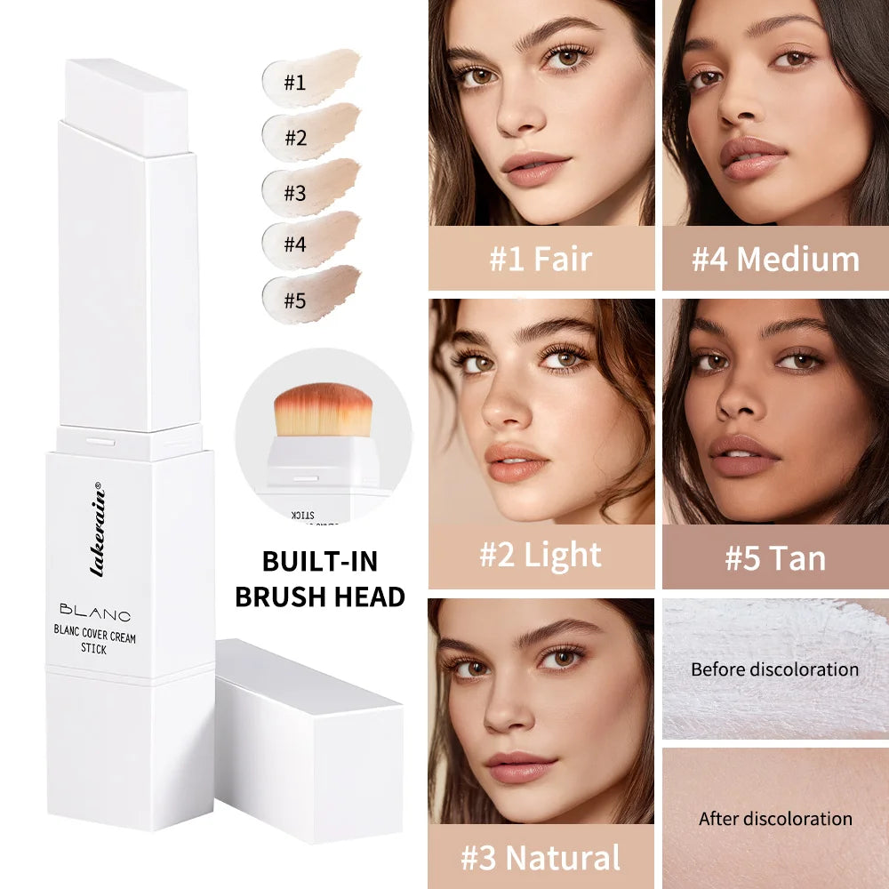 Lakerain Color-Changing Foundation Stick with Brush – Matte Foundation Stick Qst