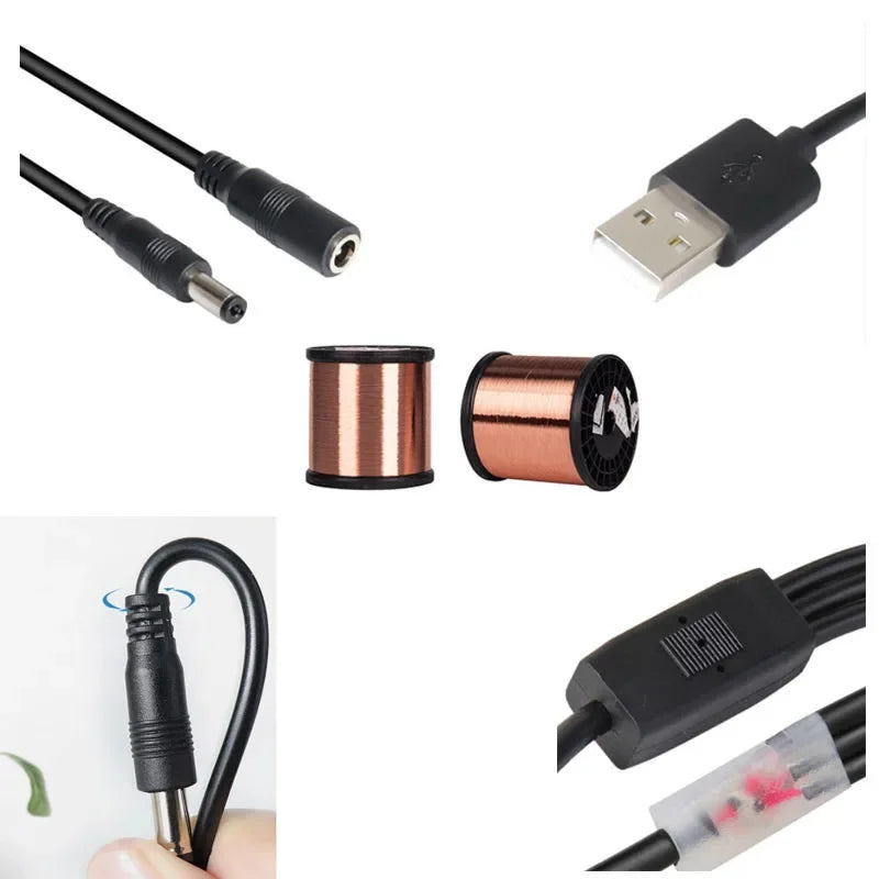 USB to DC Power Splitter Cable 5.5×2.5mm 22AWG 3A – 3-Pack DC Power Splitter Cable Qme
