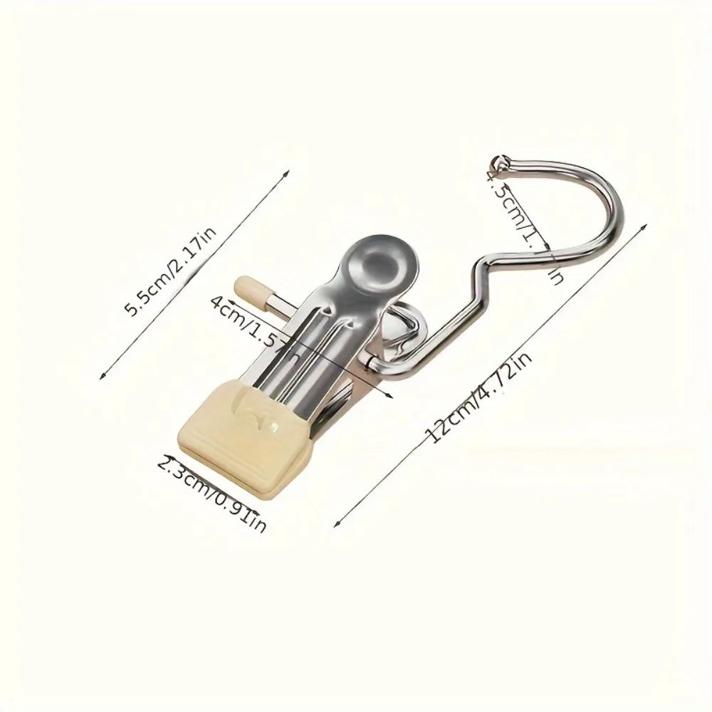 30pcs Stainless Steel Clothes Pins Clips with Hook | Strong Grip Laundry Clothes Clips Qme