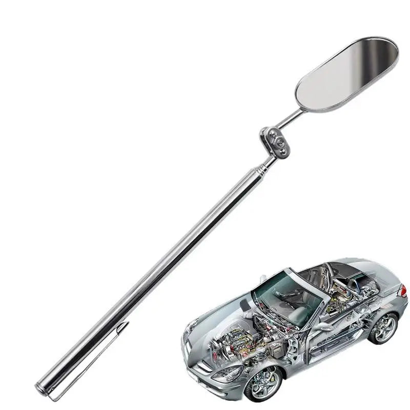 Telescopic Inspection Mirror with LED Light, 360° Rotating Inspection Mirror Qst