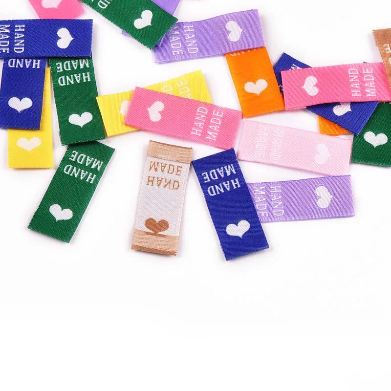 Heart Pattern DIY Cloth Labels for Sewing & Handmade Crafts Decorative Sewing Labels Qme