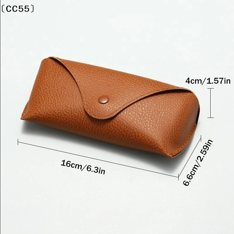 PU Leather Sunglasses Case – Soft Portable Eyeglass Pouch Eyeglass Case Qst