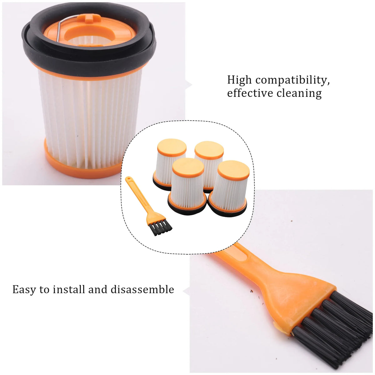 4-Pack Filters for Shark WV200 WV201 WV205 WV220 Vacuum Vacuum Filter Pack Qst
