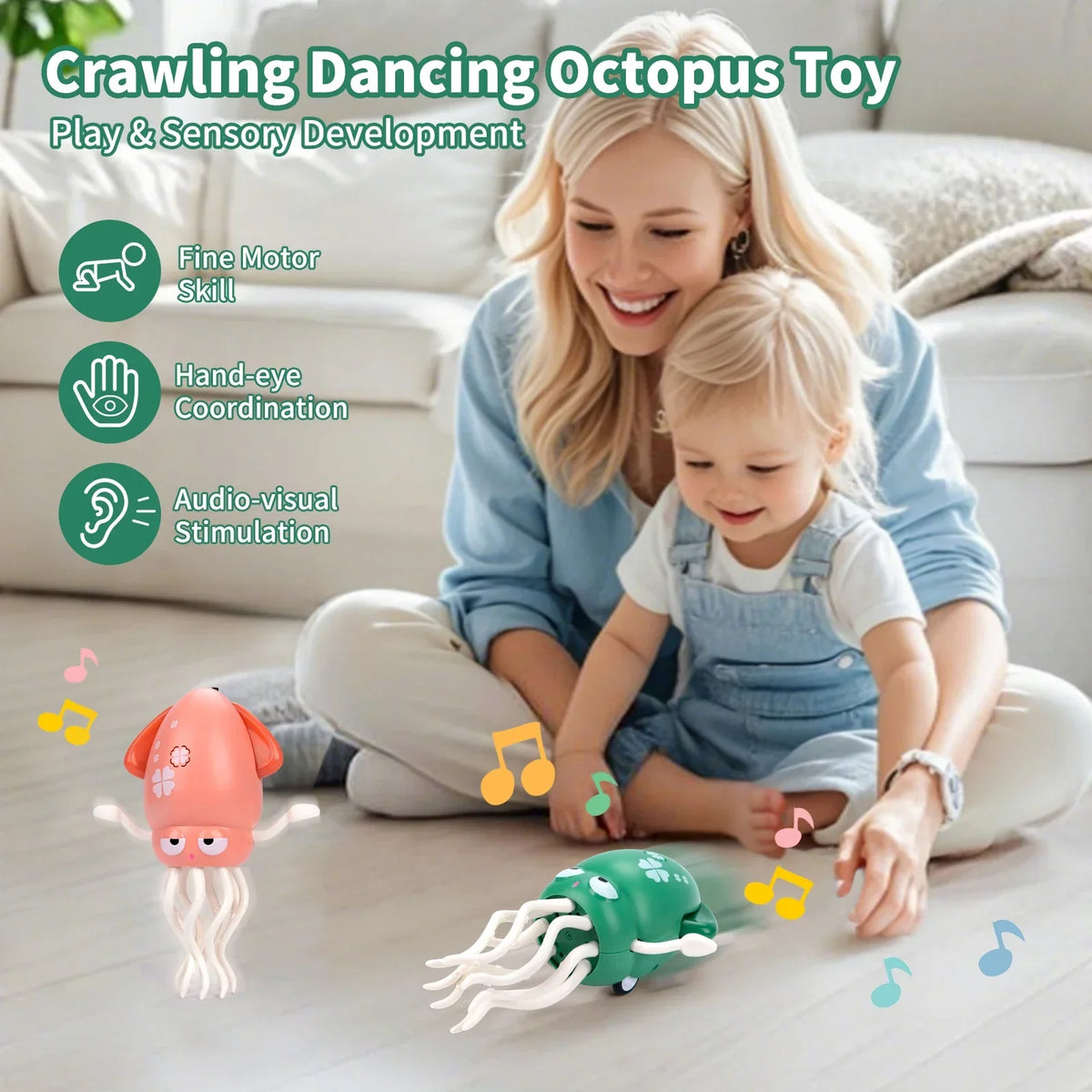 Electric Dancing Squid Octopus Toy with LED Lights for Kids Electronic Kids Toy Qme