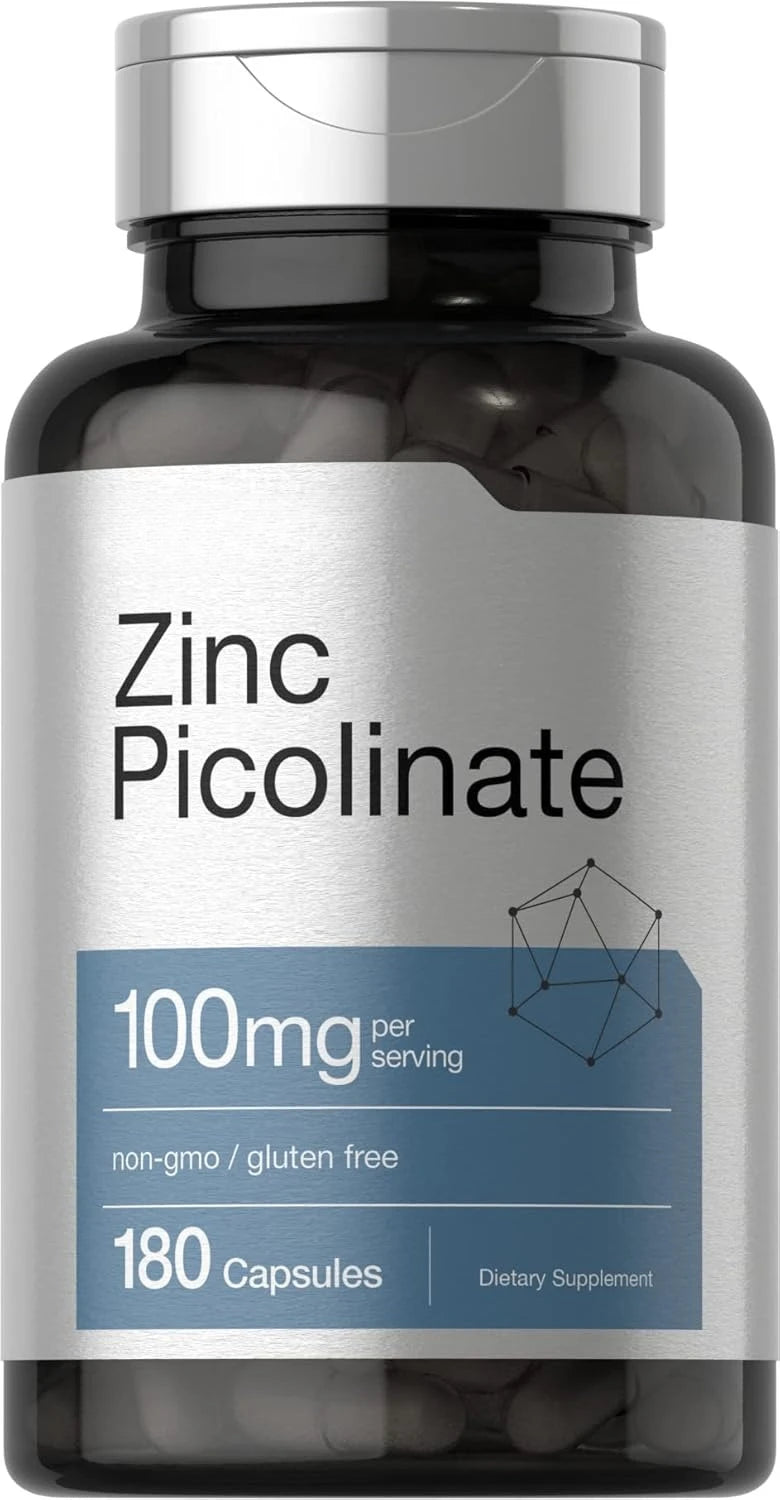 Zinc Picolinate 100mg 180 Capsules – Non-GMO Mineral Supplement Mineral Supplement Qst 180 Count(Pack of 1)