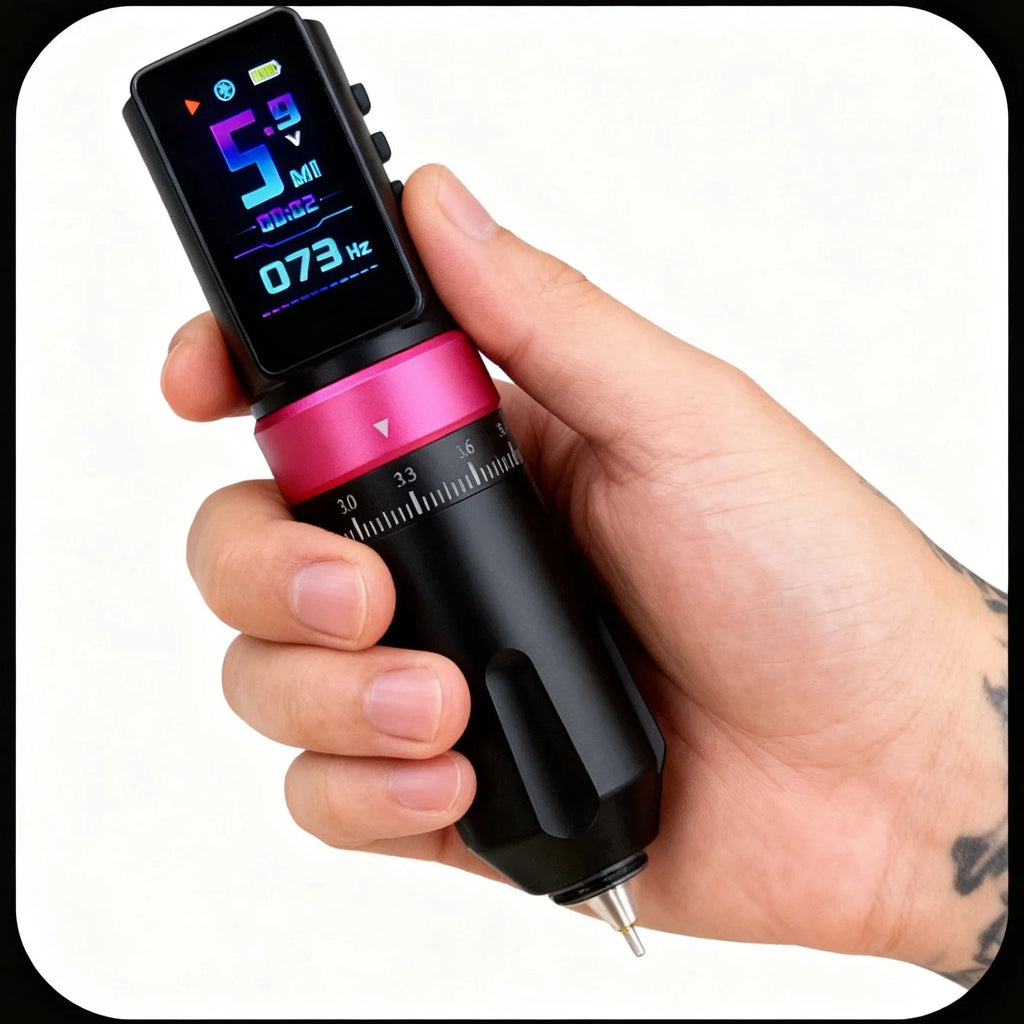CAVARUND Wireless Tattoo Machine Pen | 4-Stroke 2300mAh Wireless Tattoo Pen Qme