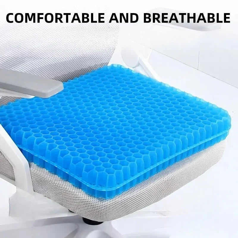 Honeycomb Gel Seat Cushion – Breathable Cooling Summer Support Gel Seat Cushion Qme Blue 40x35cm